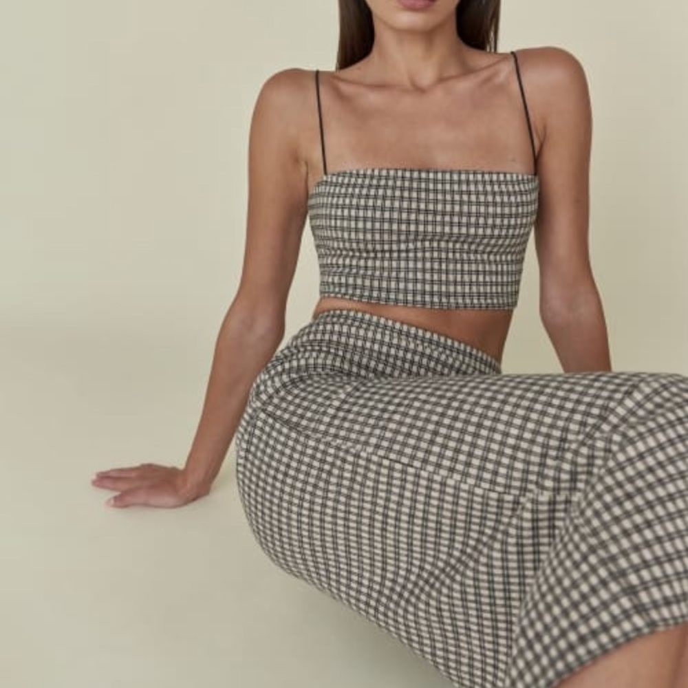 NWT Reformation Black and White Checkered Set